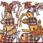 mage shows the Maya Hero Twins, known from the Sacred Book of the Maya, the Poopol Wuuj: Junajpu and Xbalanq´e.