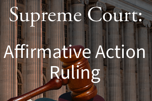 image with the phrase Supreme Court: affirmative action ruling