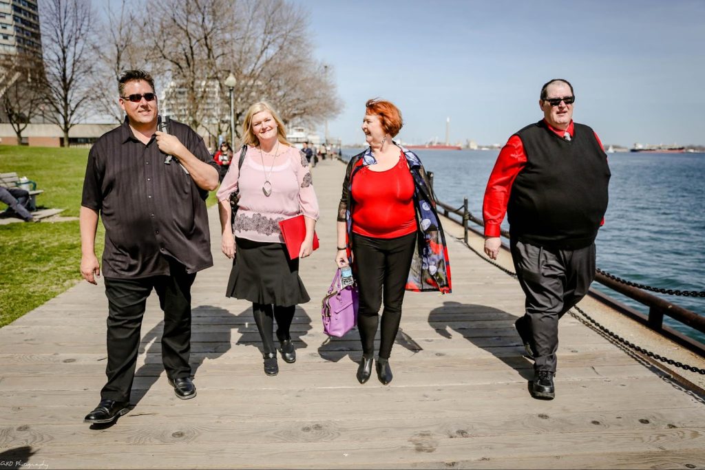 image of overweight people walking