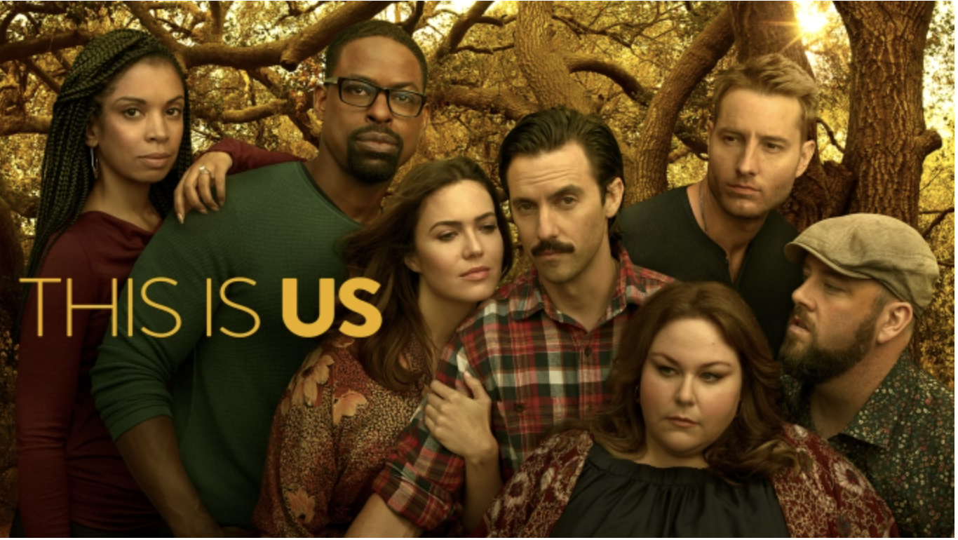 Cast members from the television show This is Us pose for a publicity photo.