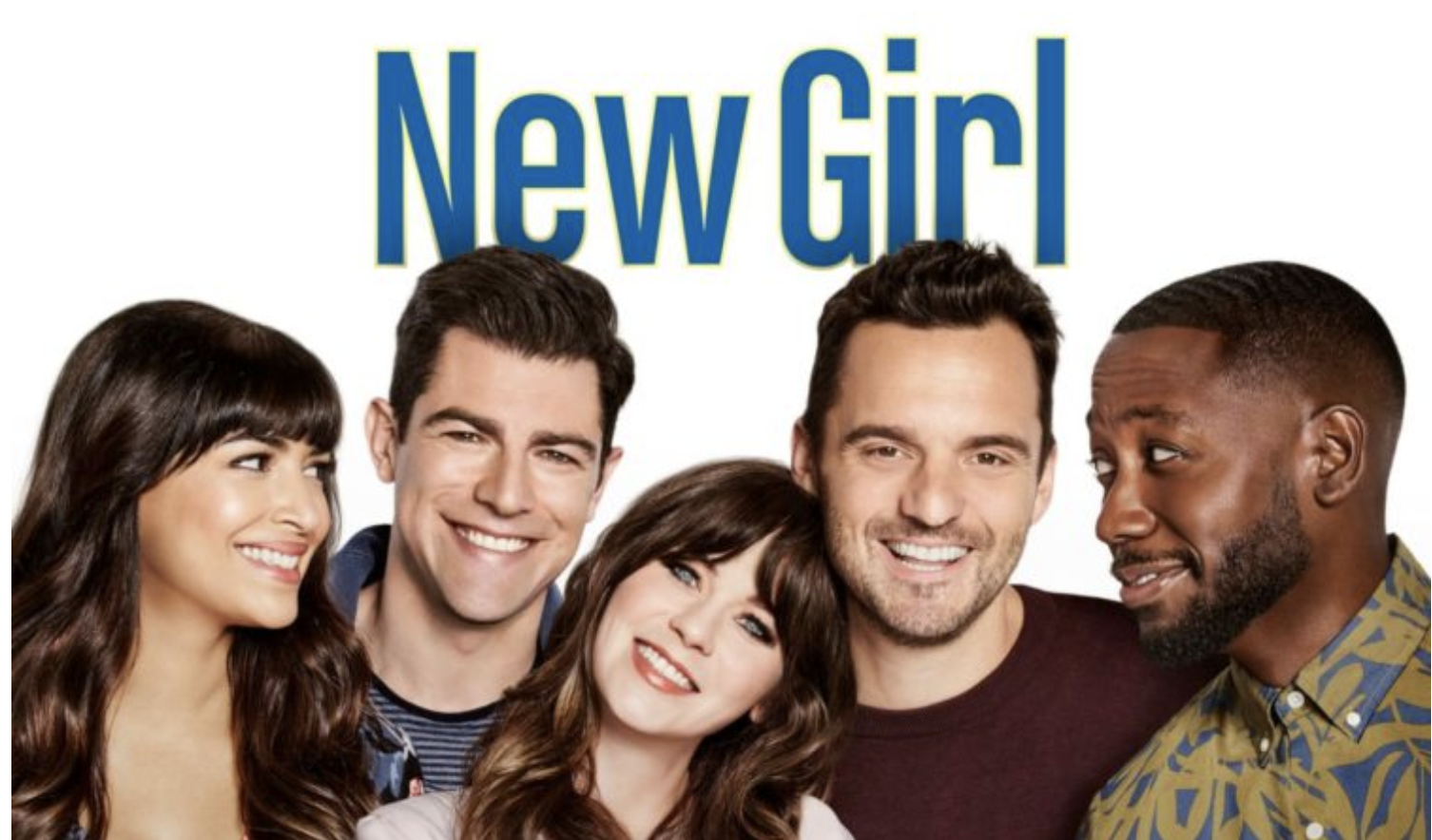 Cast members from the television show New Girl pose for a publicity photo.