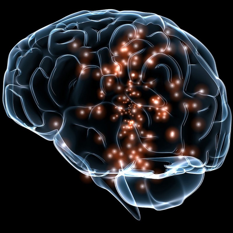 Image showing communication between neurons in the brain