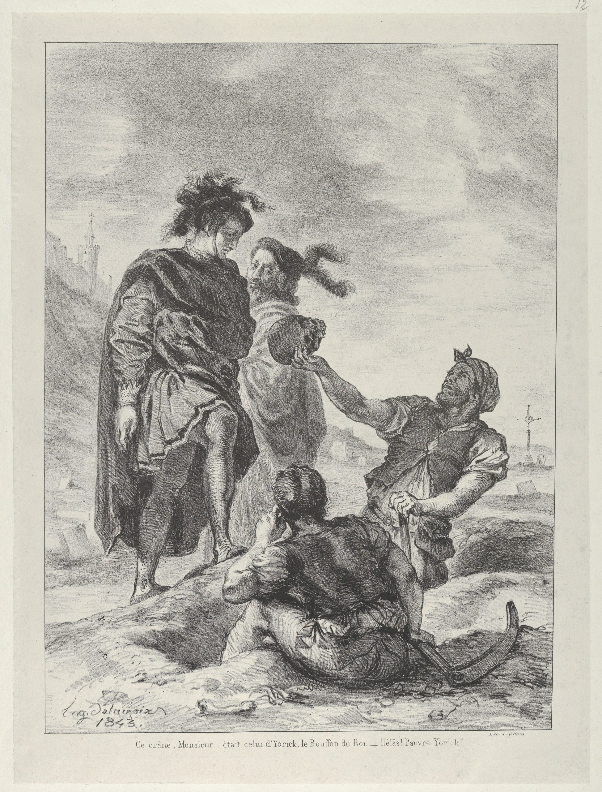 Image of skull and hamlet and gravedigger
